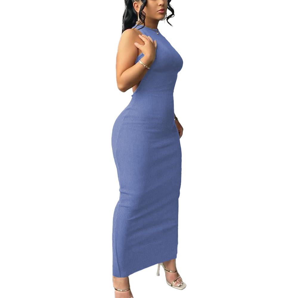Nimsruc Women Summer Sexy Bodycon Maxi Dress Casual Long Dresses
