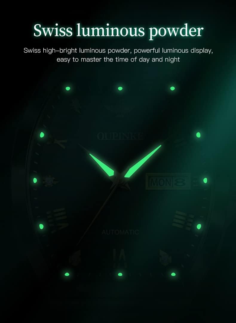 OLEVS Men Analog Quartz Waterproof Watches Multifunction Chronograph Diamond Moon Phase Luminous Silicone Band Wrist Watches