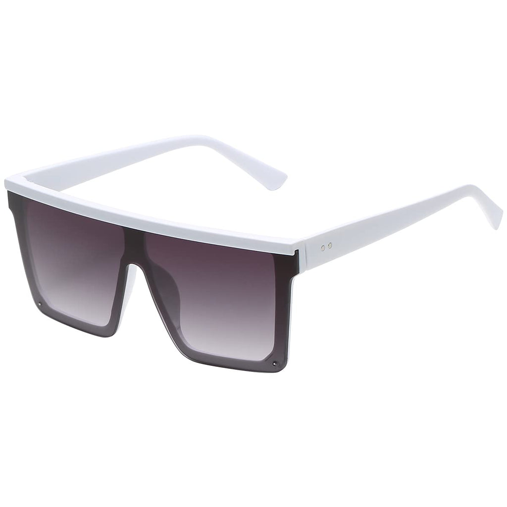 Dollger Square Oversized Sunglasses for Women Men Fashion Flat Top Big Black Frame Shades
