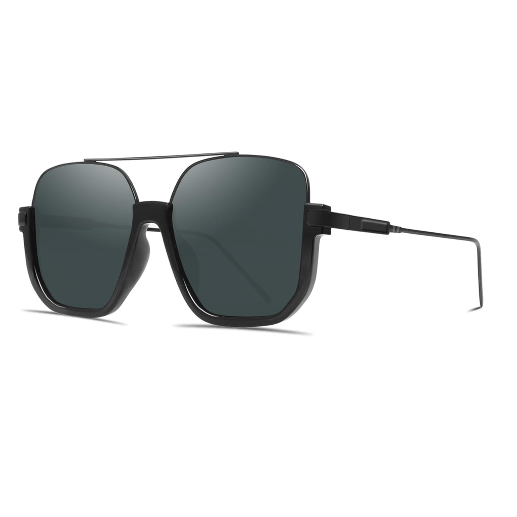GUVIVI Retro Oversized Aviator Sunglasses for Women Men Square Double Bridge Pilot Sun Glasses 70s Trendy Shades