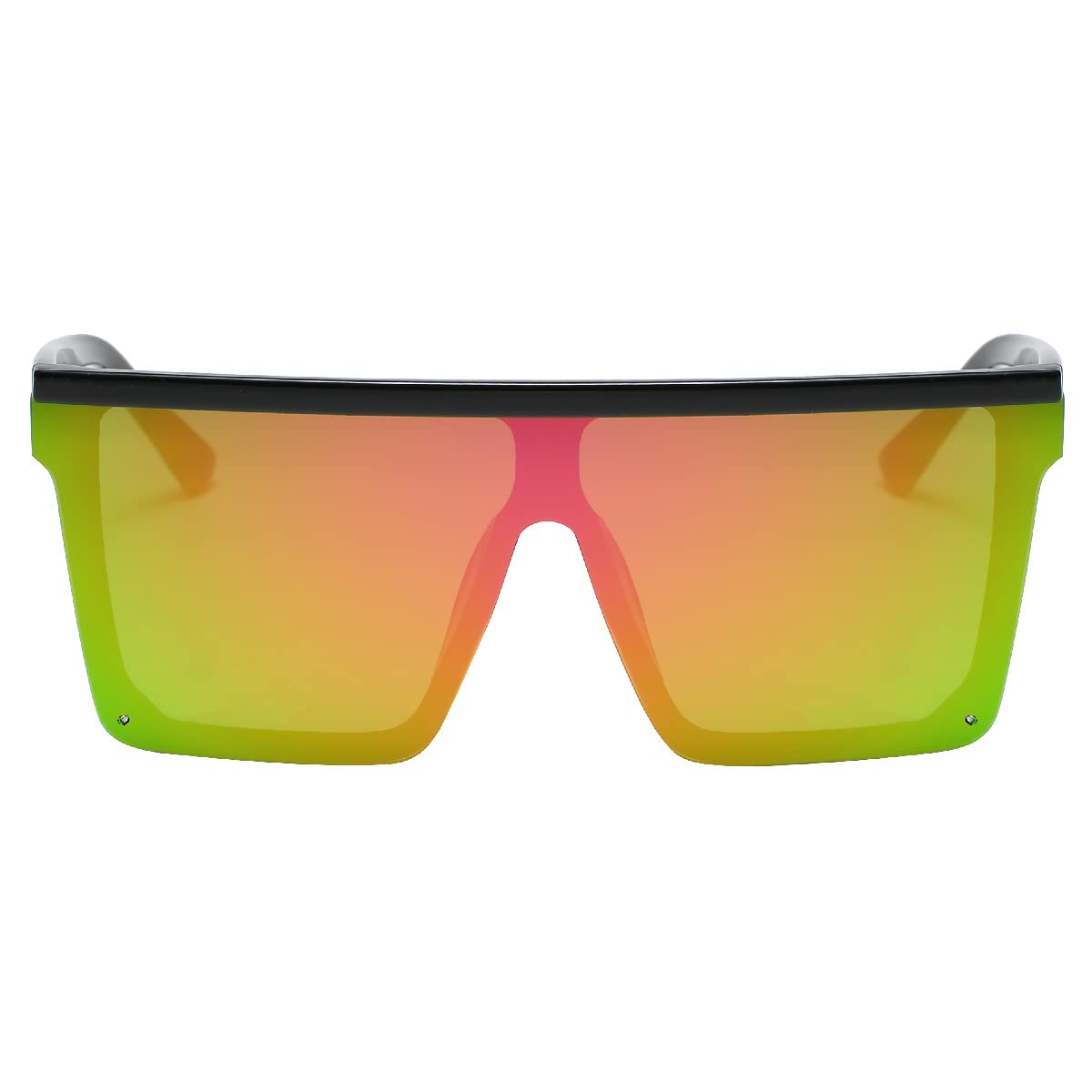 Dollger Square Oversized Sunglasses for Women Men Fashion Flat Top Big Black Frame Shades