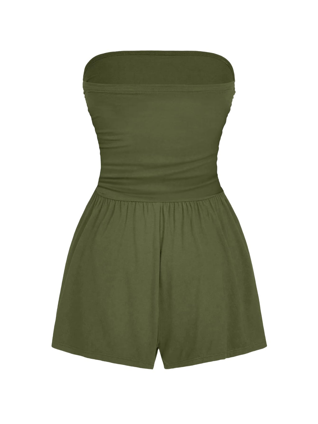 AUXDIO Women Summer Casual Strapless Romper Sleeveless Off Shoulder Short Jumpsuits 2026 Beach Vacation Clothes