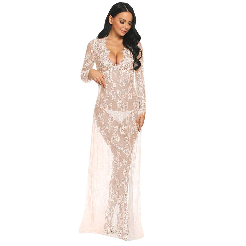 COSYOU Maternity Dress for Photoshoot Sheer Lace Dresses for Maternity Photography Costume Party Milk Bath Dress