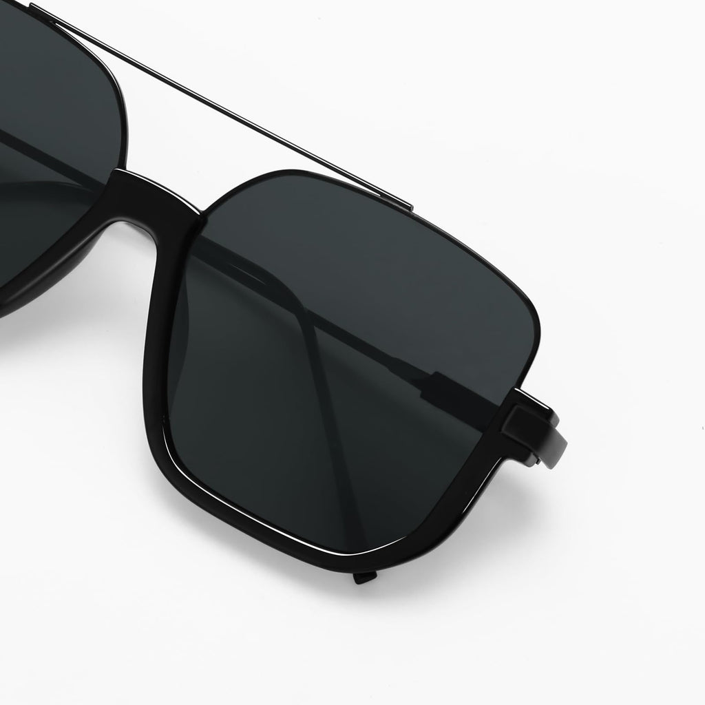 GUVIVI Retro Oversized Aviator Sunglasses for Women Men Square Double Bridge Pilot Sun Glasses 70s Trendy Shades