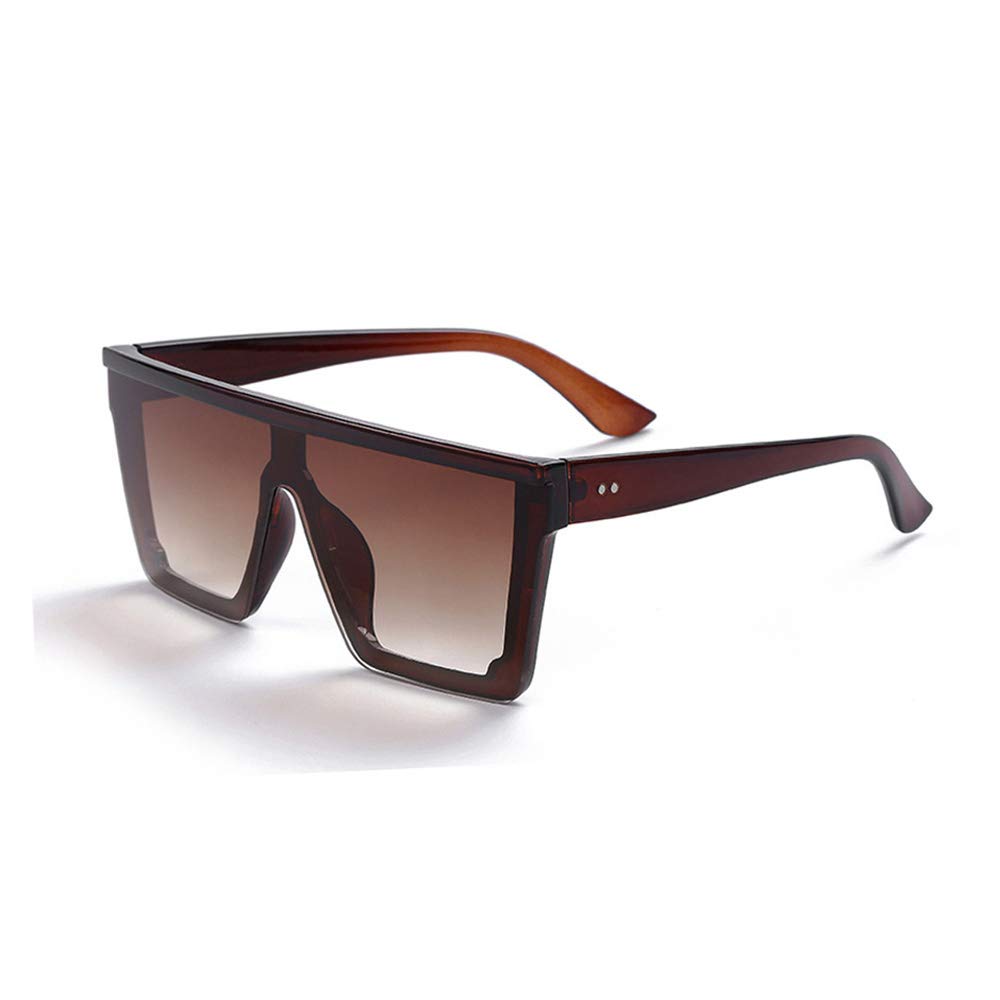 Dollger Square Oversized Sunglasses for Women Men Fashion Flat Top Big Black Frame Shades