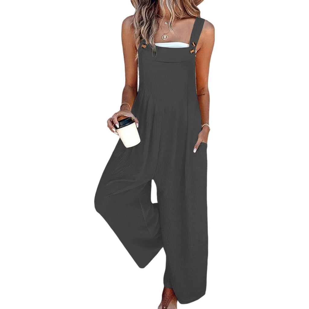 Women's Jumpsuits 2026 Summer Floral Overalls One Piece Outfits Sleeveless Wide Leg Pants Rompers with Pockets