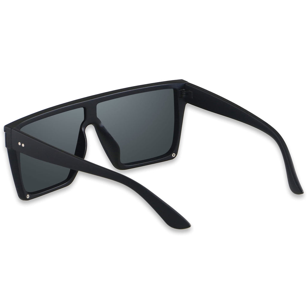 LYZOIT Square Oversized Sunglasses for Women Men Big Flat Top Fashion Shield Large UV Protection Rimless Shades
