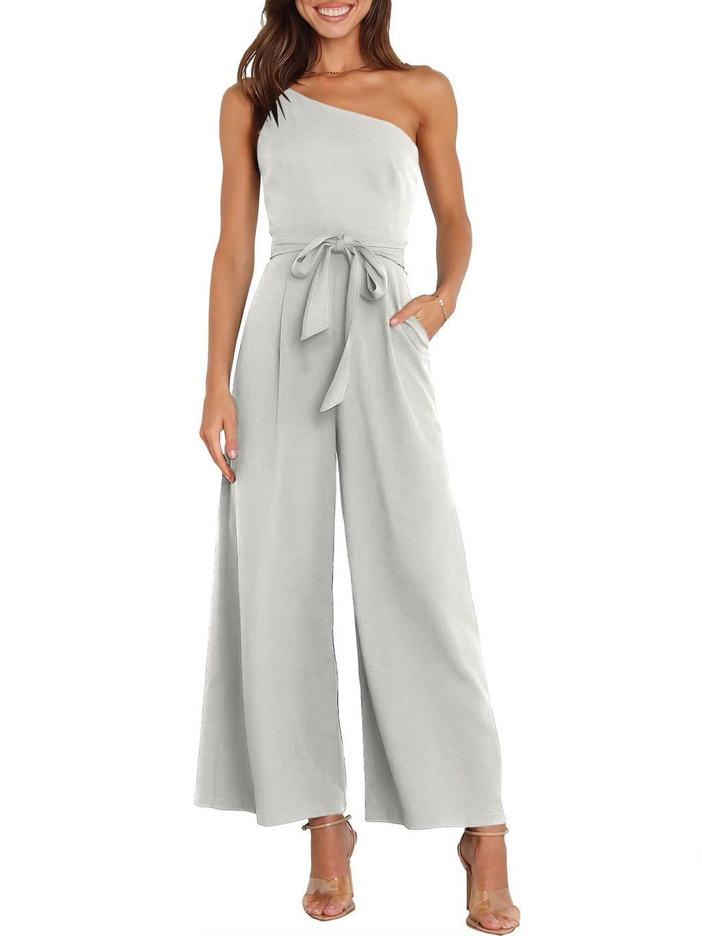 ANRABESS Women Summer Dressy Jumpsuits One Shoulder Sleeveless Casual Wide Leg Pants Romper Jumper 2026 Trendy Fall Outfits