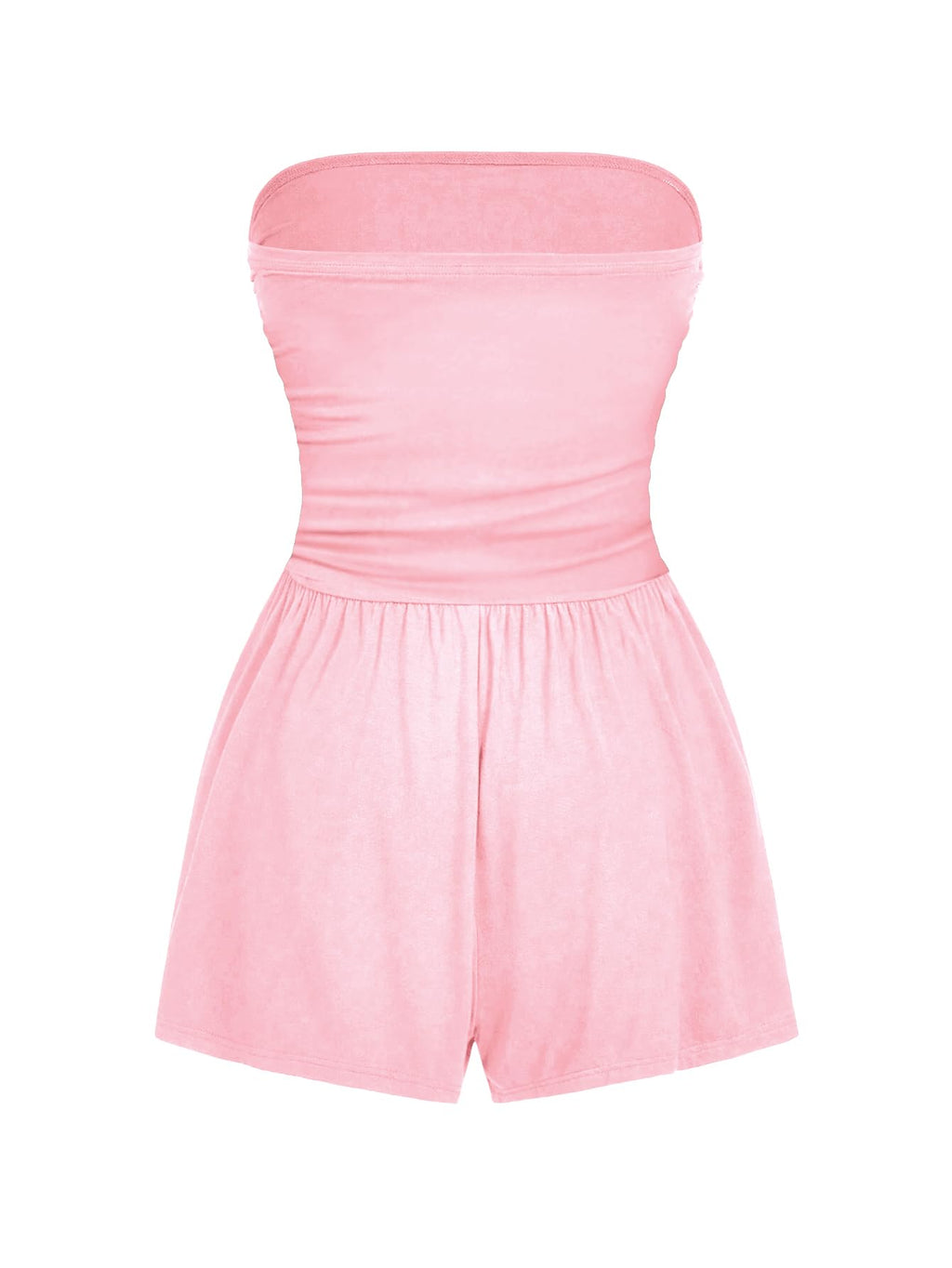 AUXDIO Women Summer Casual Strapless Romper Sleeveless Off Shoulder Short Jumpsuits 2026 Beach Vacation Clothes