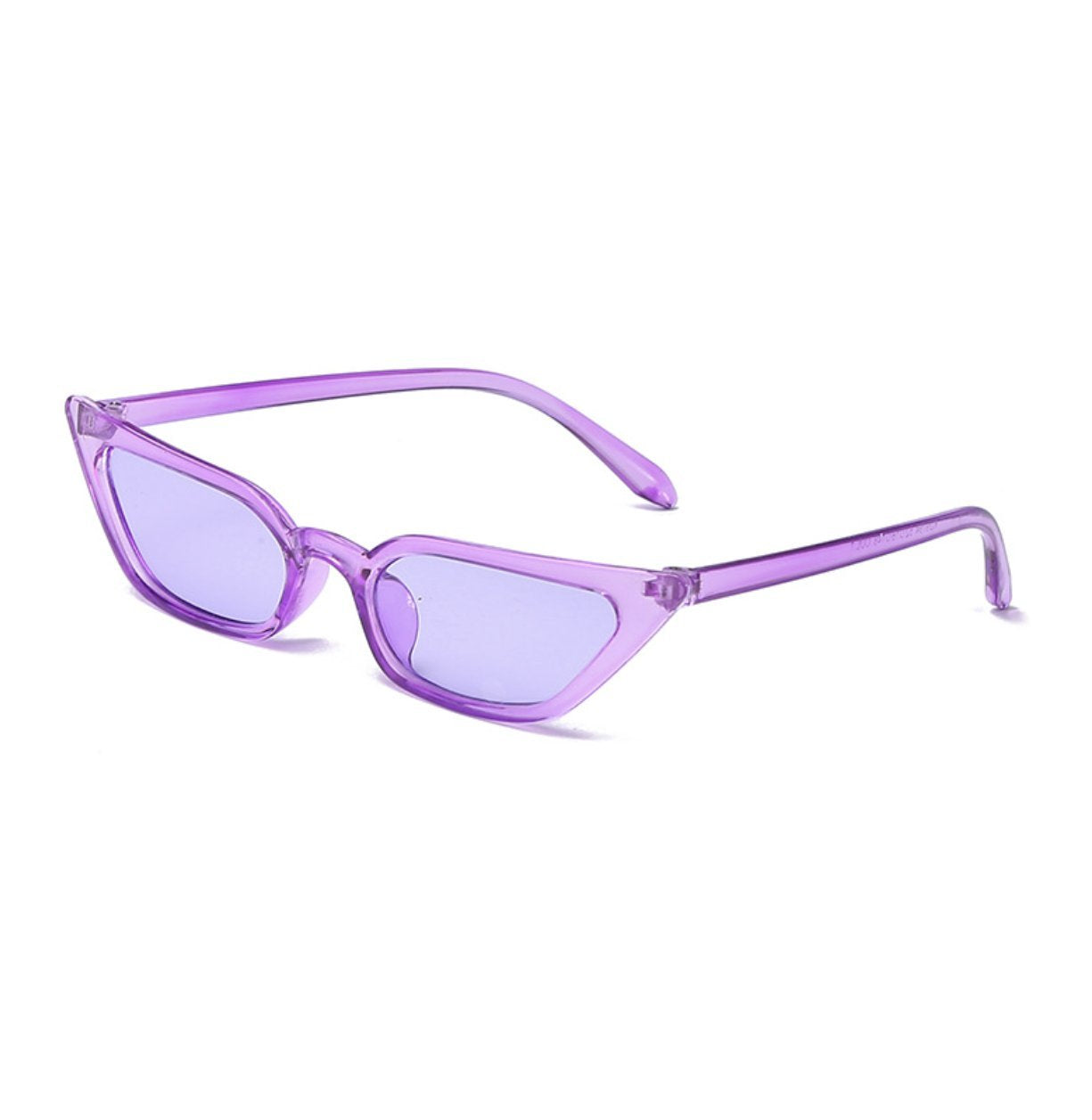 W&Y YING Small Cat Eye Sunglasses for Men and Women Skinny Retro Frame Y2K Shades Trendy Fun Fashion Glasses