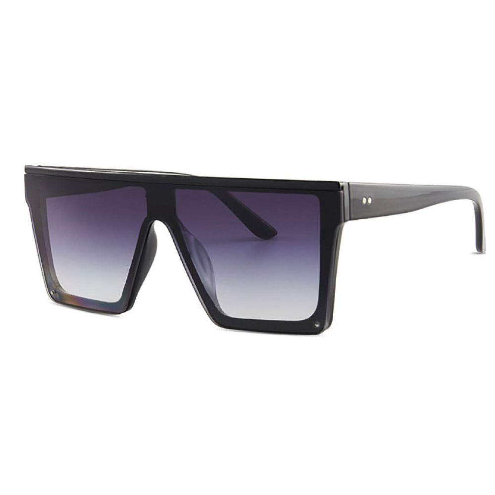 Dollger Square Oversized Sunglasses for Women Men Fashion Flat Top Big Black Frame Shades