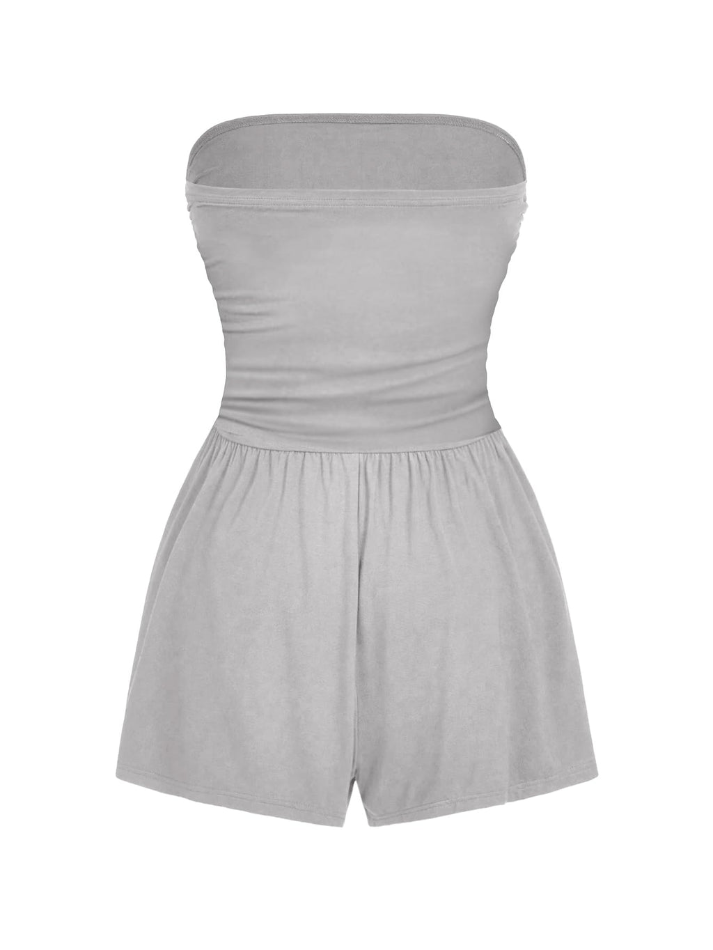 AUXDIO Women Summer Casual Strapless Romper Sleeveless Off Shoulder Short Jumpsuits 2026 Beach Vacation Clothes