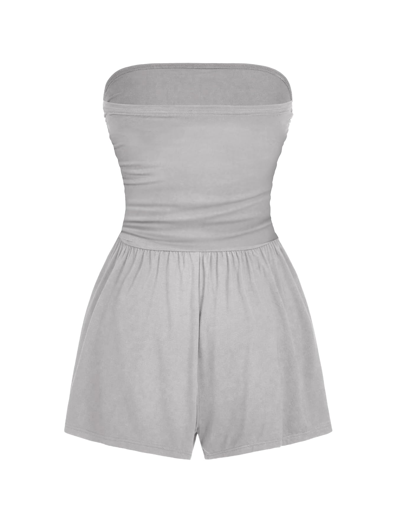 AUXDIO Women Summer Casual Strapless Romper Sleeveless Off Shoulder Short Jumpsuits 2026 Beach Vacation Clothes