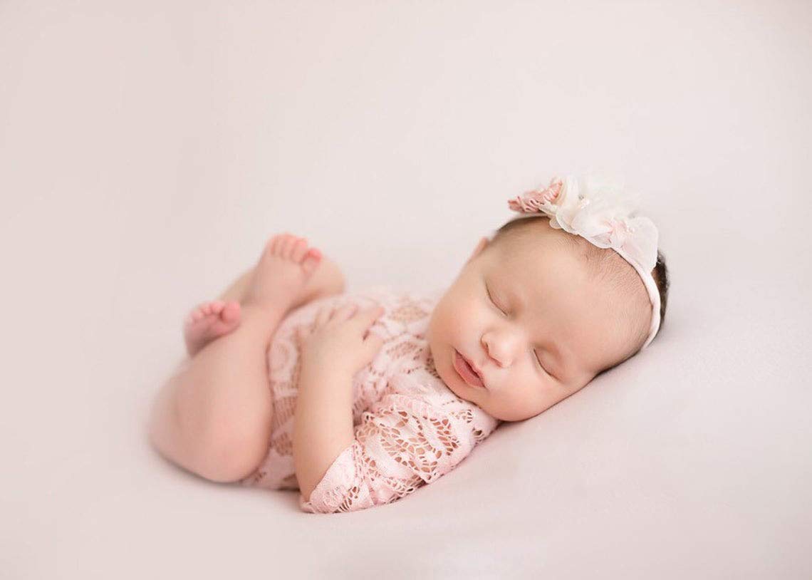 Newborn Lace Romper, 2 PCS Baby Girl Photography Props, Newborn Girl Photography Outfits with Flower Headband for Infants
