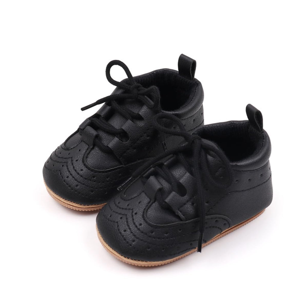 HsdsBebe Baby Boys Girls Oxford Shoes PU Leather Soft Rubber Sole Sneakers Anti-Slip Toddler Ankle Boots Infant Walking Shoes Moccasins