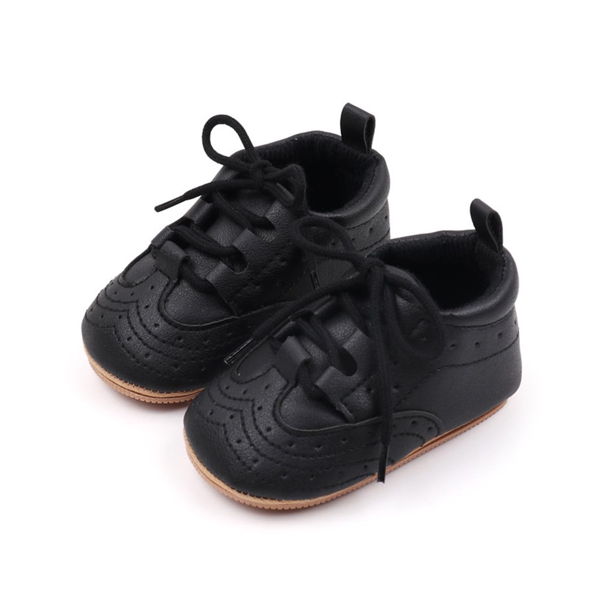 HsdsBebe Baby Boys Girls Oxford Shoes PU Leather Soft Rubber Sole Sneakers Anti-Slip Toddler Ankle Boots Infant Walking Shoes Moccasins