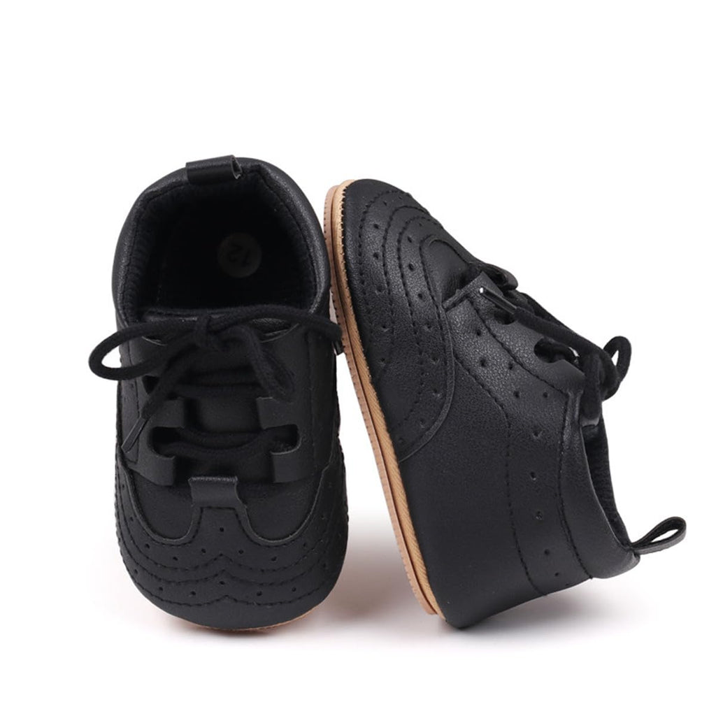 HsdsBebe Baby Boys Girls Oxford Shoes PU Leather Soft Rubber Sole Sneakers Anti-Slip Toddler Ankle Boots Infant Walking Shoes Moccasins