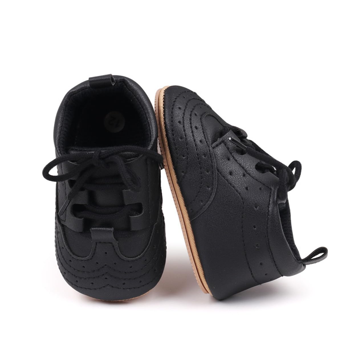 HsdsBebe Baby Boys Girls Oxford Shoes PU Leather Soft Rubber Sole Sneakers Anti-Slip Toddler Ankle Boots Infant Walking Shoes Moccasins