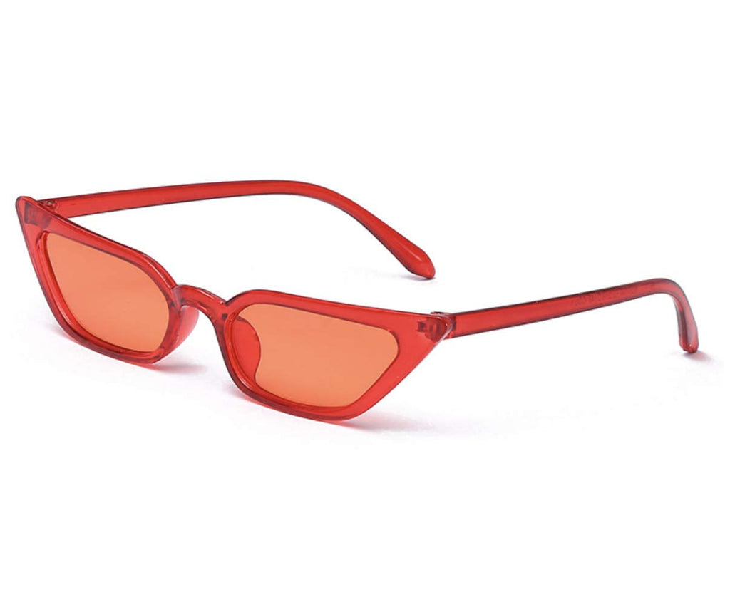 W&Y YING Small Cat Eye Sunglasses for Men and Women Skinny Retro Frame Y2K Shades Trendy Fun Fashion Glasses