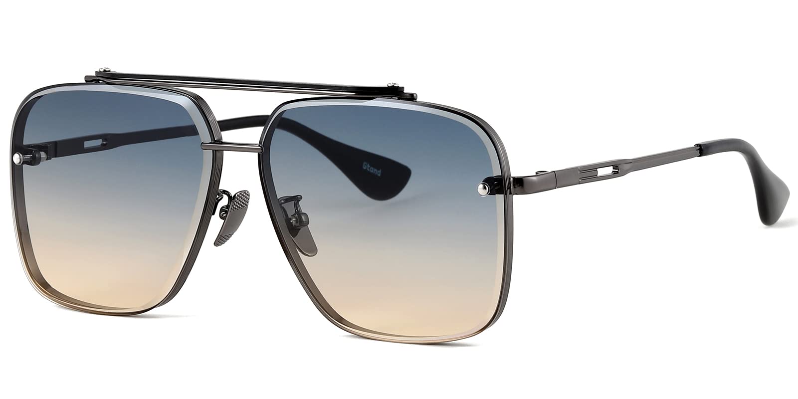 Gtand Fashion Oversized Square Aviator Gradient Sunglasses For Men Women Vintage Metal Sun Glasses 63mm
