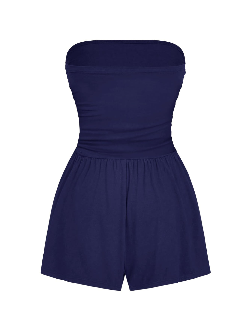 AUXDIO Women Summer Casual Strapless Romper Sleeveless Off Shoulder Short Jumpsuits 2026 Beach Vacation Clothes