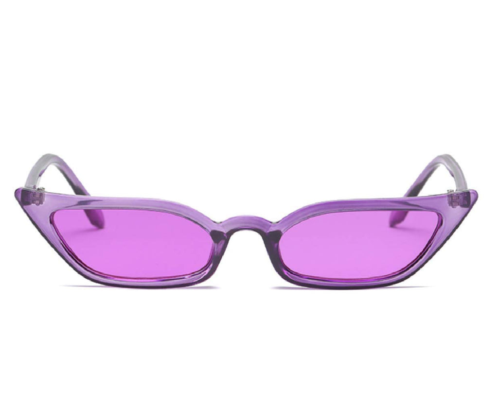 W&Y YING Small Cat Eye Sunglasses for Men and Women Skinny Retro Frame Y2K Shades Trendy Fun Fashion Glasses