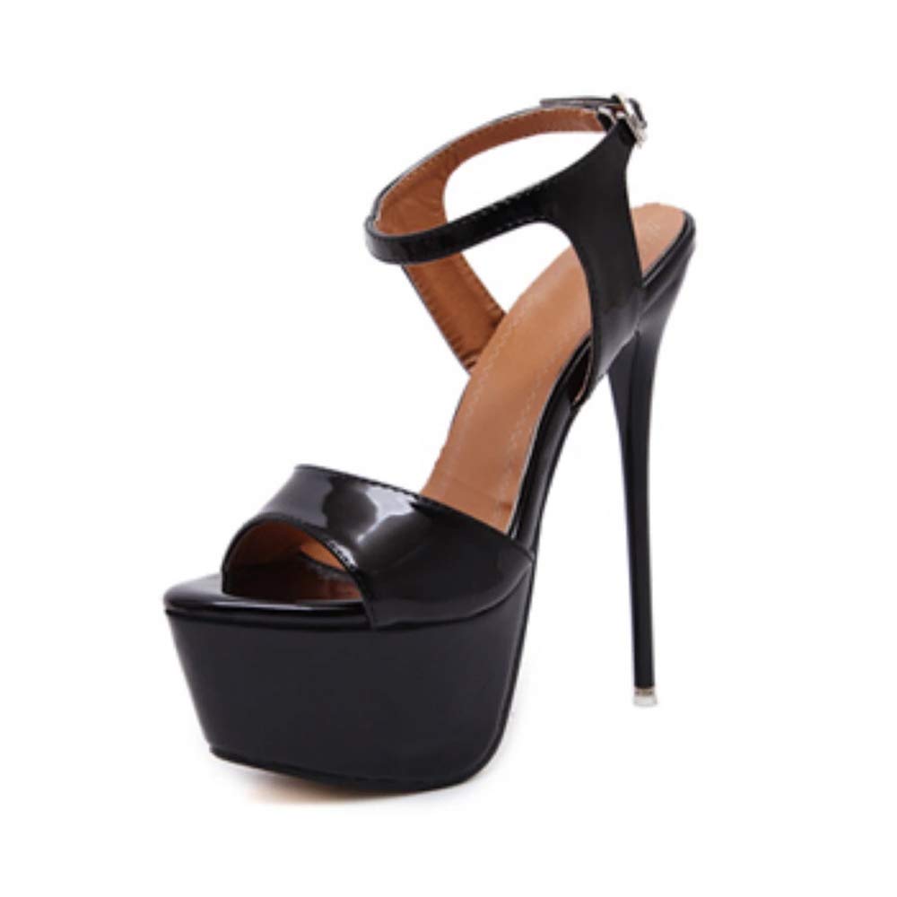 OCHENTA Women's Open Toe Platform Sky High Stiletto Heels Ankle Strap Sandals