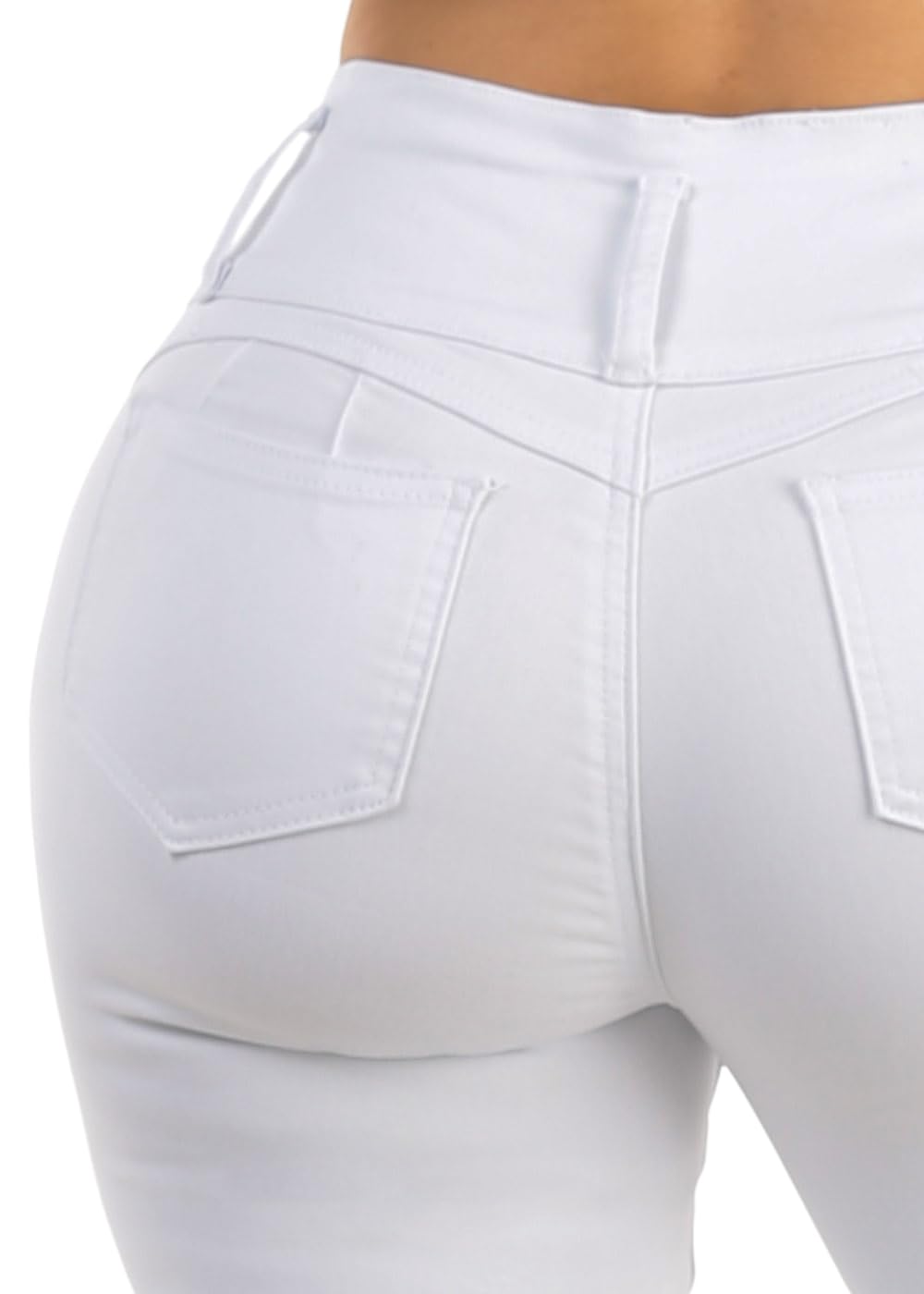 Moda Xpress Womens Juniors High Rise Butt Lifting Stretch Skinny Jeans Sculpting Slim Fit Denim Everyday Wear