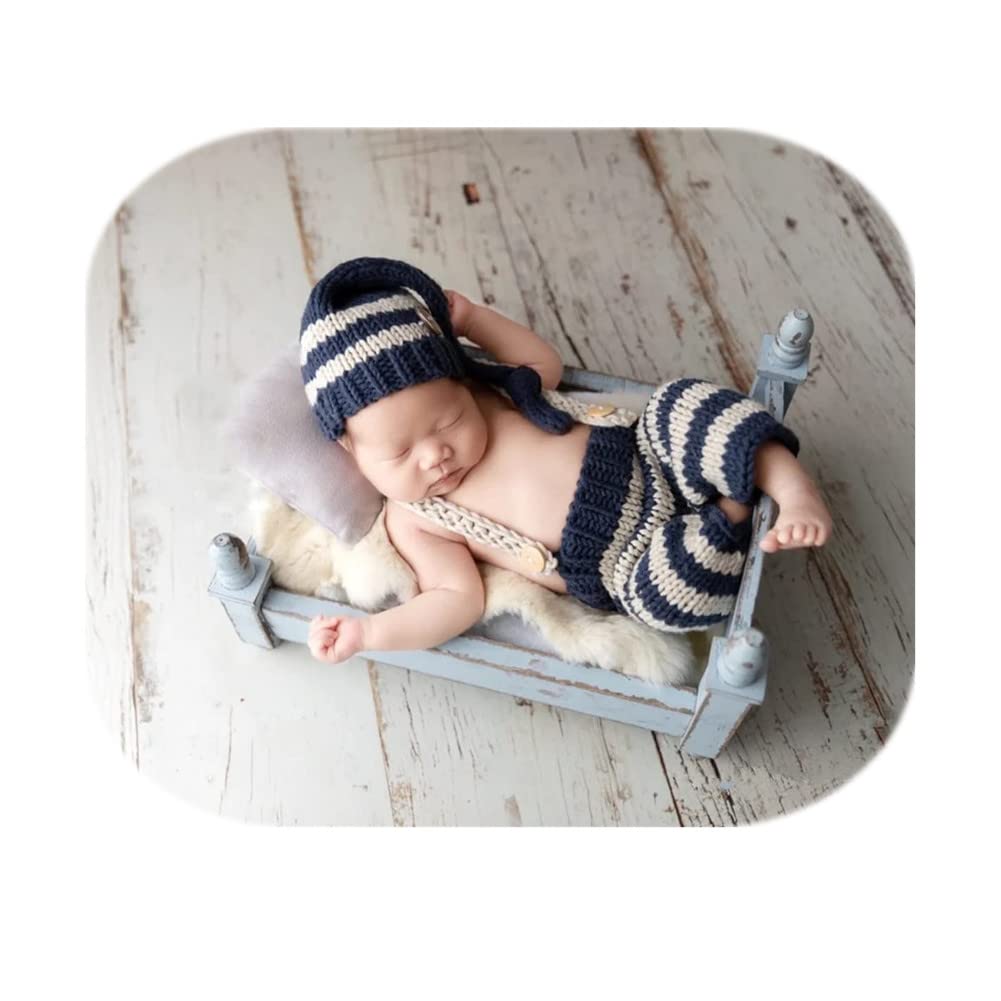 Fashion Cute Newborn Boy Girls Baby Costume Outfits Photography Props Hat Pants