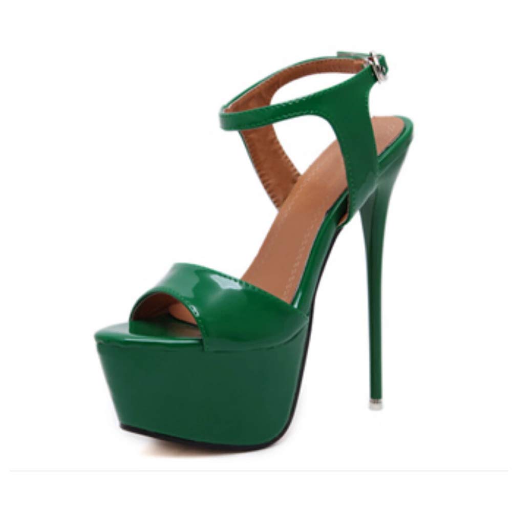 OCHENTA Women's Open Toe Platform Sky High Stiletto Heels Ankle Strap Sandals