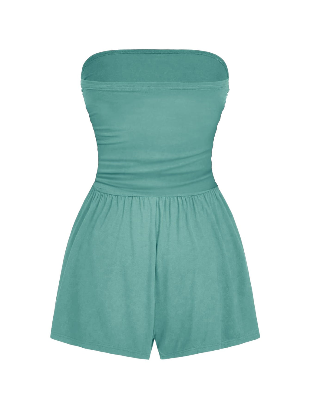 AUXDIO Women Summer Casual Strapless Romper Sleeveless Off Shoulder Short Jumpsuits 2026 Beach Vacation Clothes
