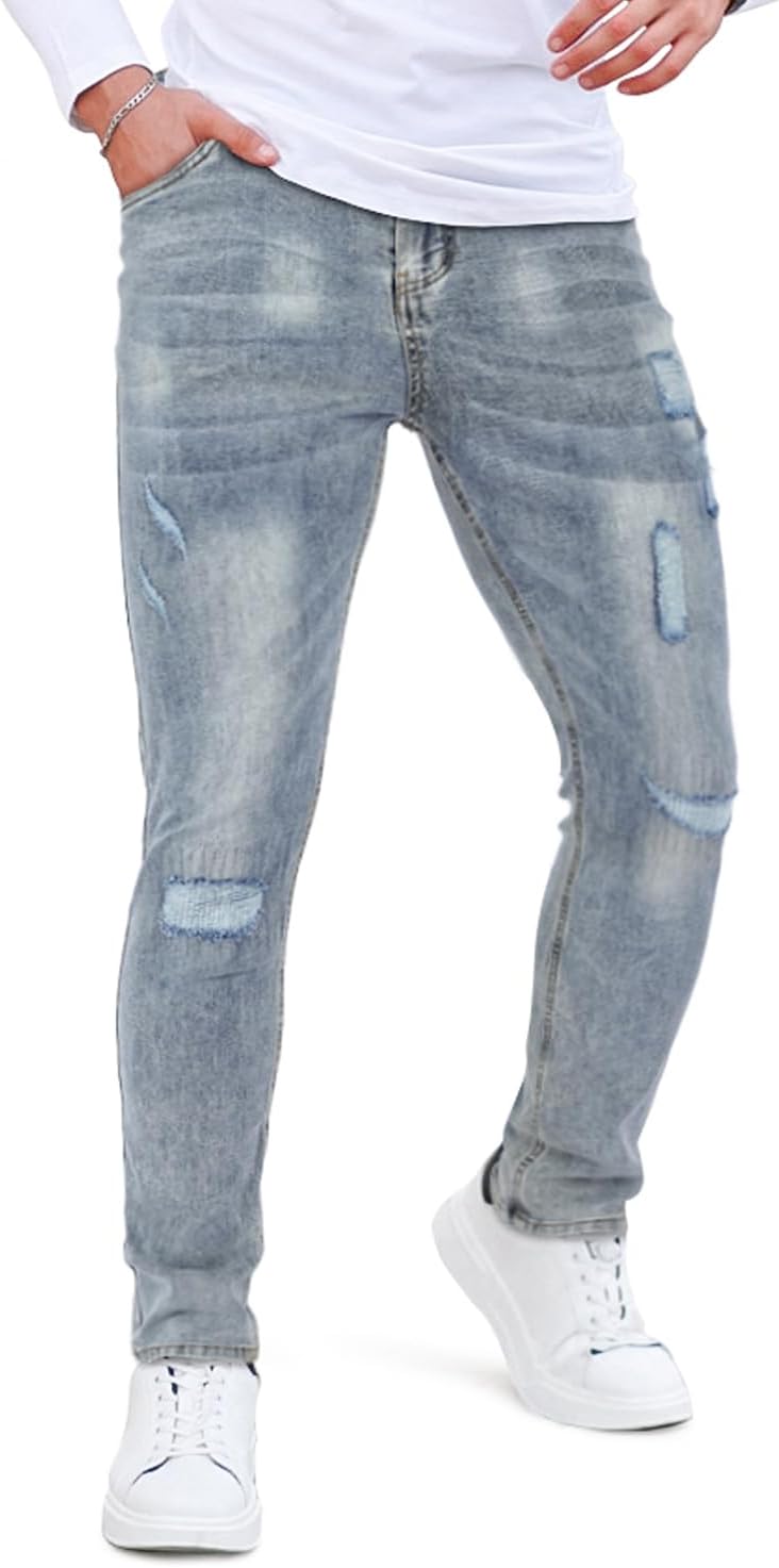 Heyfanee Mens Slim Fit Jeans Stretch Denim Pants for Men