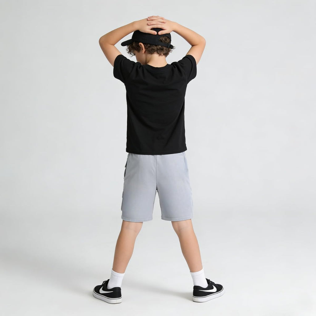Azmxynol Tween Boys Clothes Daily Casual Short Sleeve Top + Cargo Shorts 2 Pieces Outfit Set, Size 6-14 Years