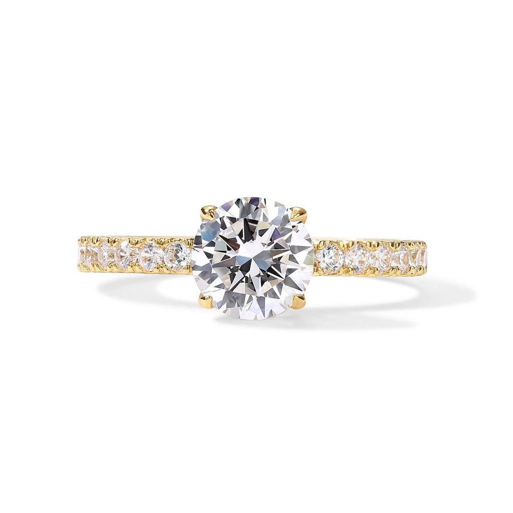 PAVOI 14K Gold Plated Engagement Rings for Women | Promise Wedding Band | 1.50CT - 3CT Cushion Cut Round Oval Cubic Zirconia Engagement Ring