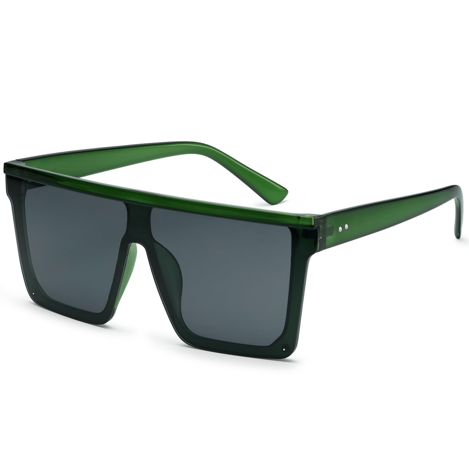 Dollger Square Oversized Sunglasses for Women Men Fashion Flat Top Big Black Frame Shades