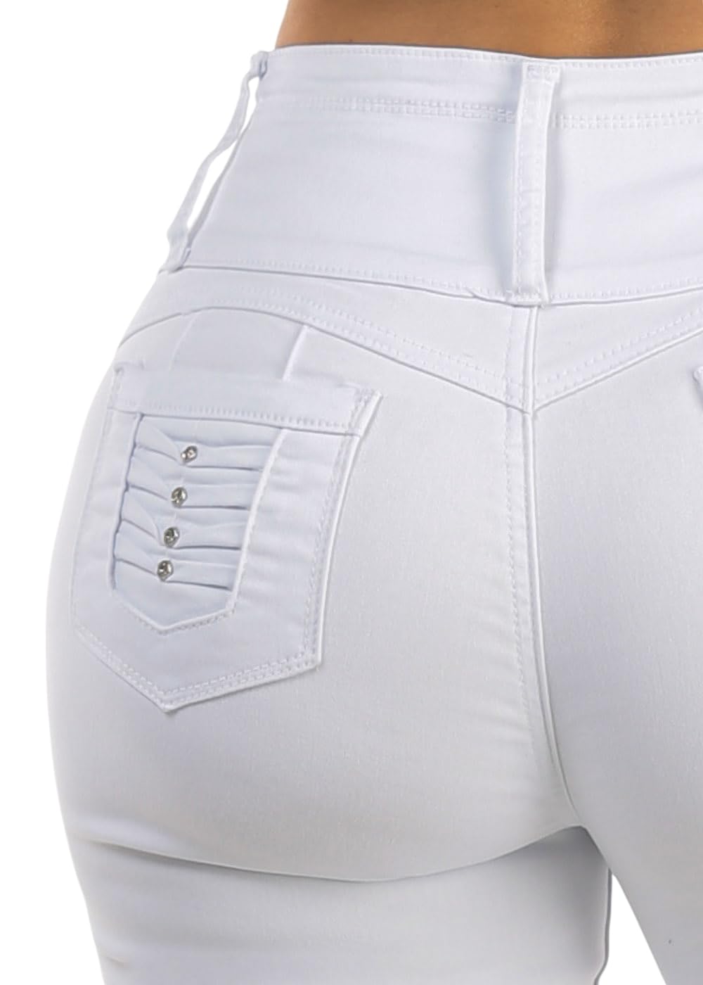 Moda Xpress Womens Juniors High Rise Butt Lifting Stretch Skinny Jeans Sculpting Slim Fit Denim Everyday Wear
