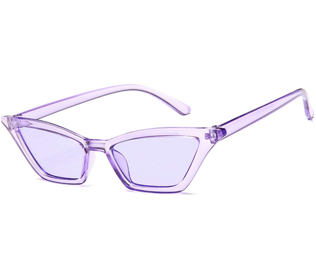 W&Y YING Small Cat Eye Sunglasses for Men and Women Skinny Retro Frame Y2K Shades Trendy Fun Fashion Glasses