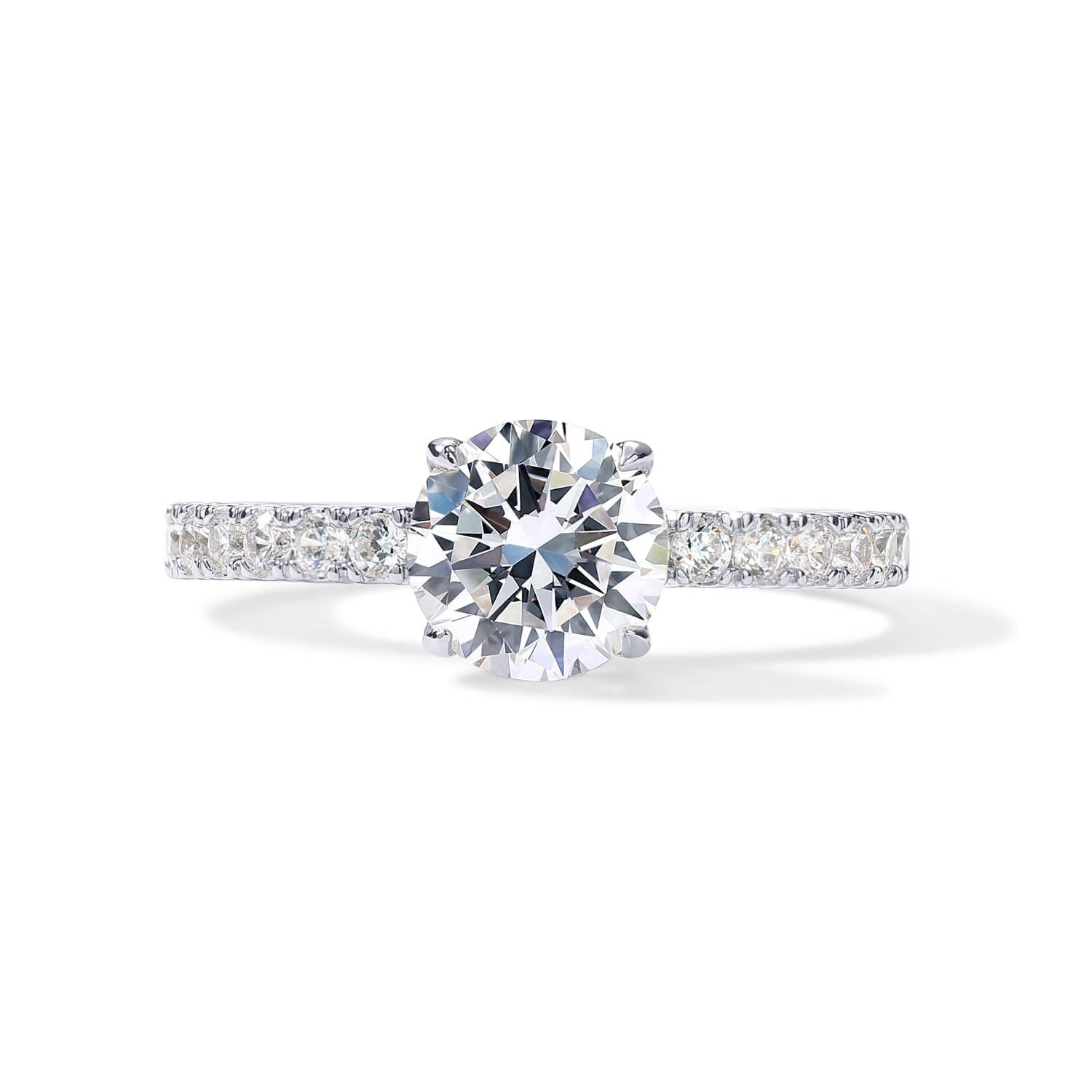 PAVOI 14K Gold Plated Engagement Rings for Women | Promise Wedding Band | 1.50CT - 3CT Cushion Cut Round Oval Cubic Zirconia Engagement Ring