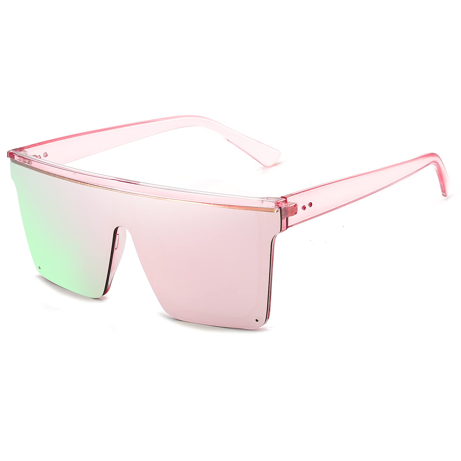 Dollger Square Oversized Sunglasses for Women Men Fashion Flat Top Big Black Frame Shades