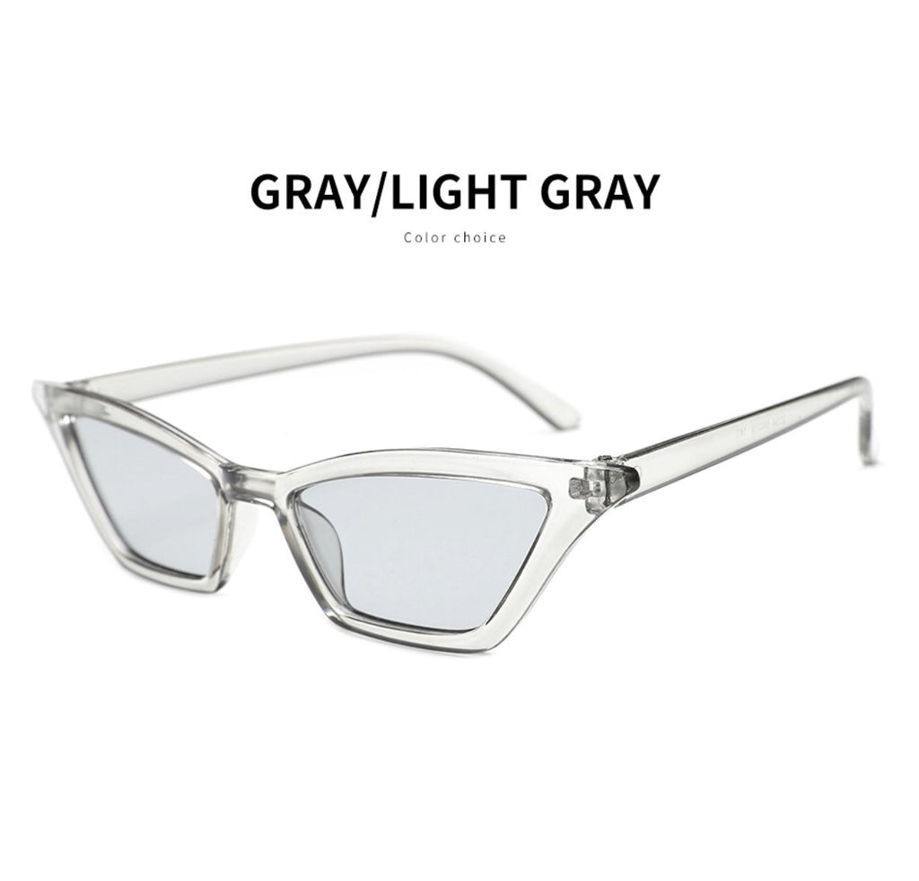 W&Y YING Small Cat Eye Sunglasses for Men and Women Skinny Retro Frame Y2K Shades Trendy Fun Fashion Glasses