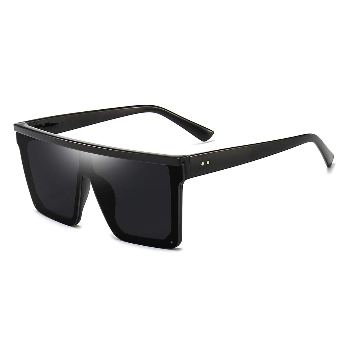Dollger Square Oversized Sunglasses for Women Men Fashion Flat Top Big Black Frame Shades