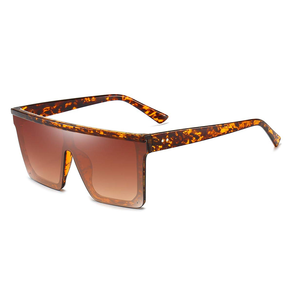 Dollger Square Oversized Sunglasses for Women Men Fashion Flat Top Big Black Frame Shades
