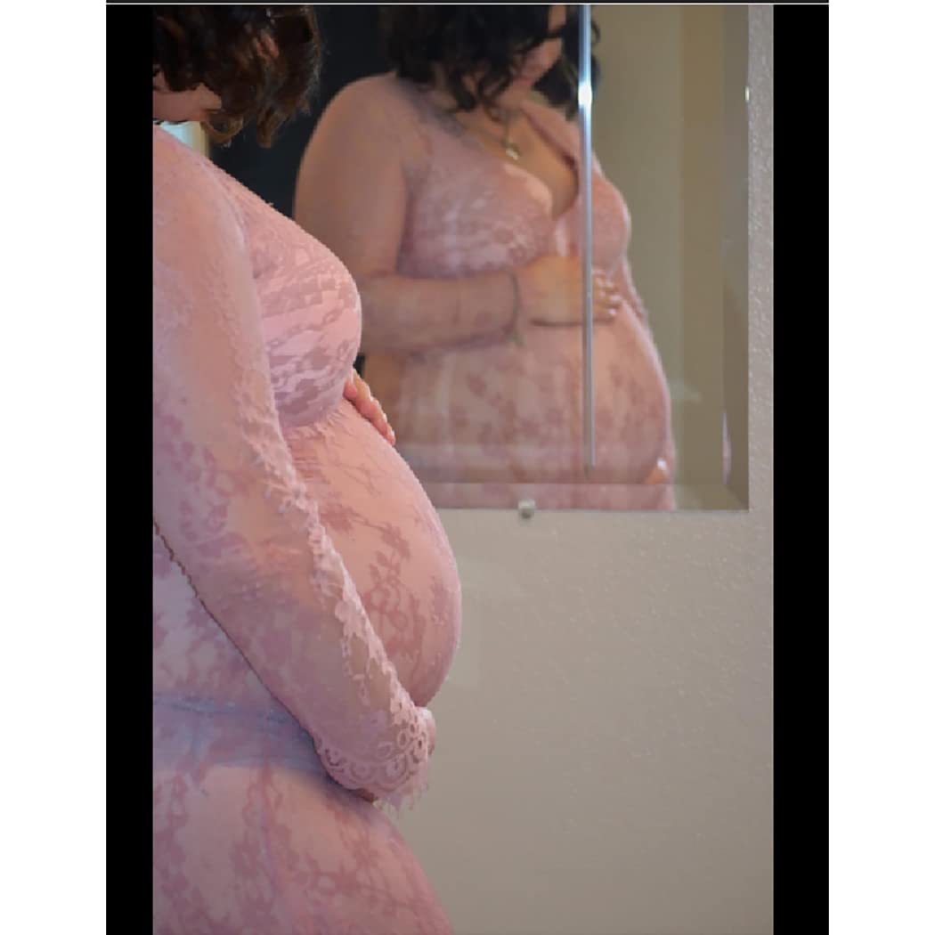 COSYOU Maternity Dress for Photoshoot Sheer Lace Dresses for Maternity Photography Costume Party Milk Bath Dress