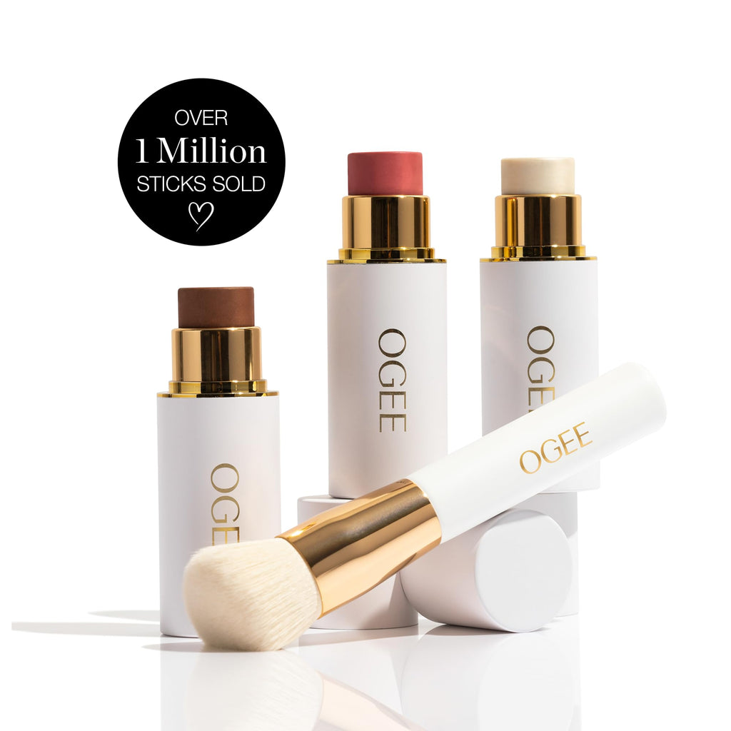 Ogee Sculpted Face Stick (MOONSTONE - ULTRAVIOLET SHEEN) Certified Organic Highlighter Makeup - Multi-Use Glow Highlighter Stick