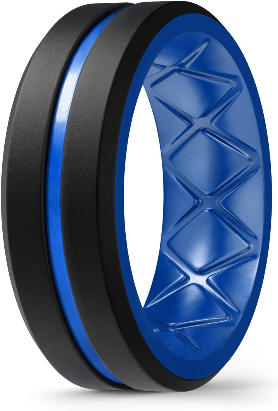 Egnaro Men's Silicone Ring 1/4/6 Multipack, Workout Travel Rubber Wedding Bands For Him, 8mm Width 2mm Thickness