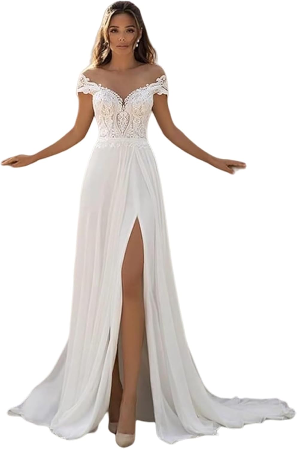 Wedding Dress for Bride Lace Appliques Mermaid Boho Beach Bridal Gowns BOF44