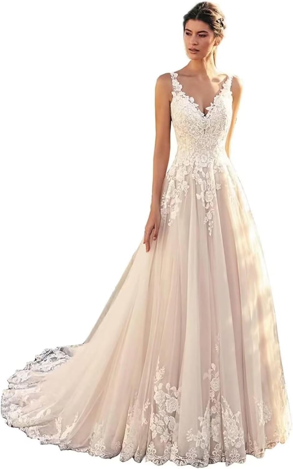 Wedding Dress for Bride Lace Appliques Mermaid Boho Beach Bridal Gowns BOF44
