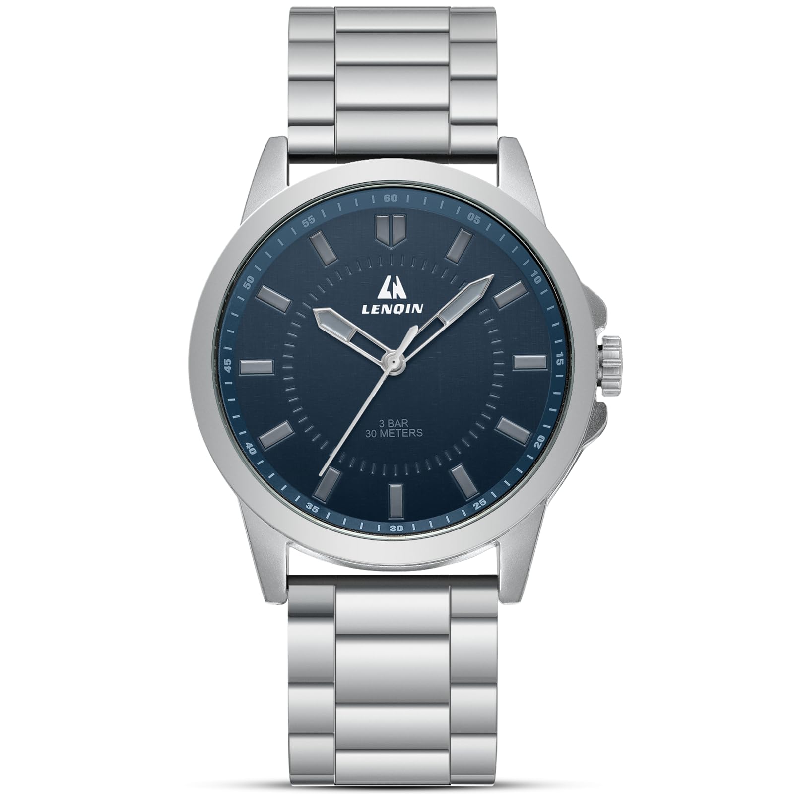 LN LENQIN Mens Watches Waterproof Stainless Steel Watch for Men Analog Quartz Fashion Business Designer Wristwatch