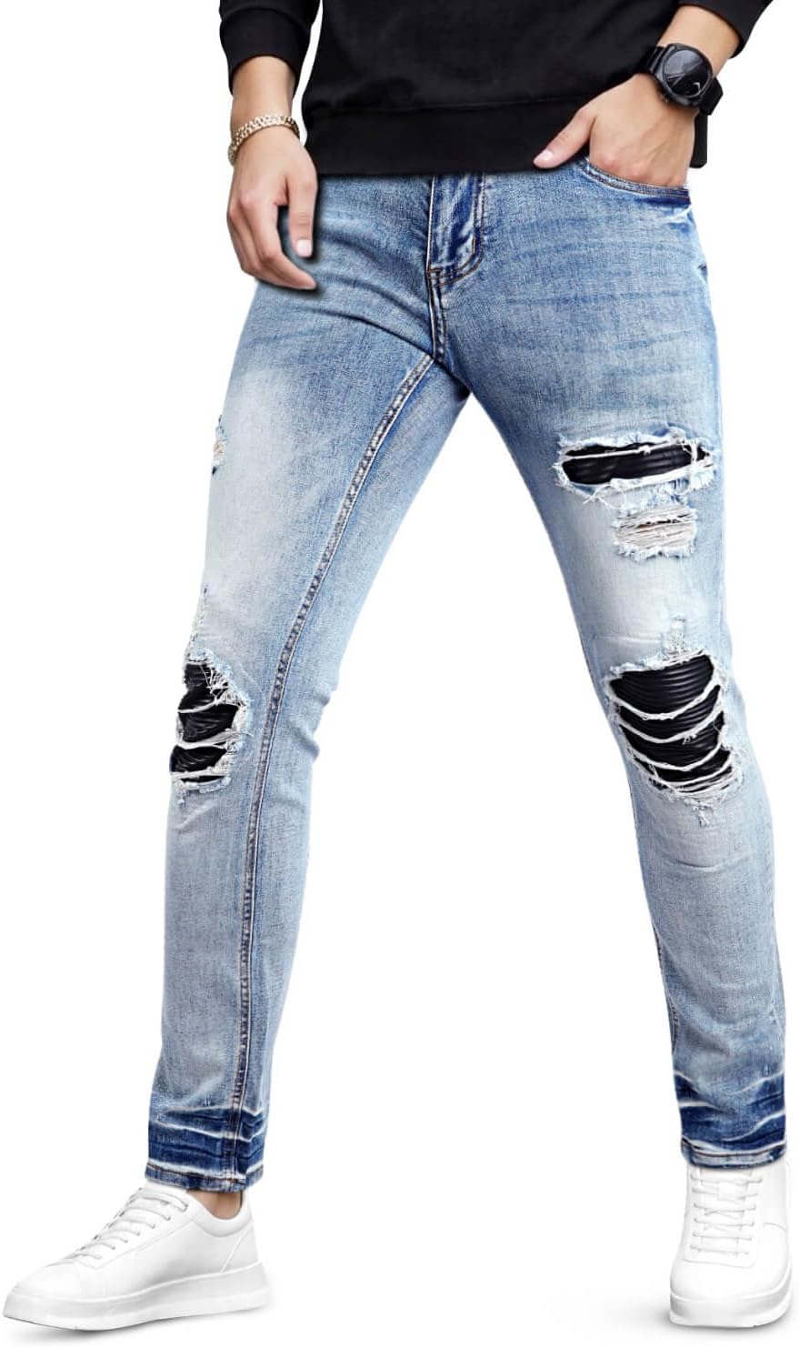 Heyfanee Mens Slim Fit Jeans Stretch Denim Pants for Men