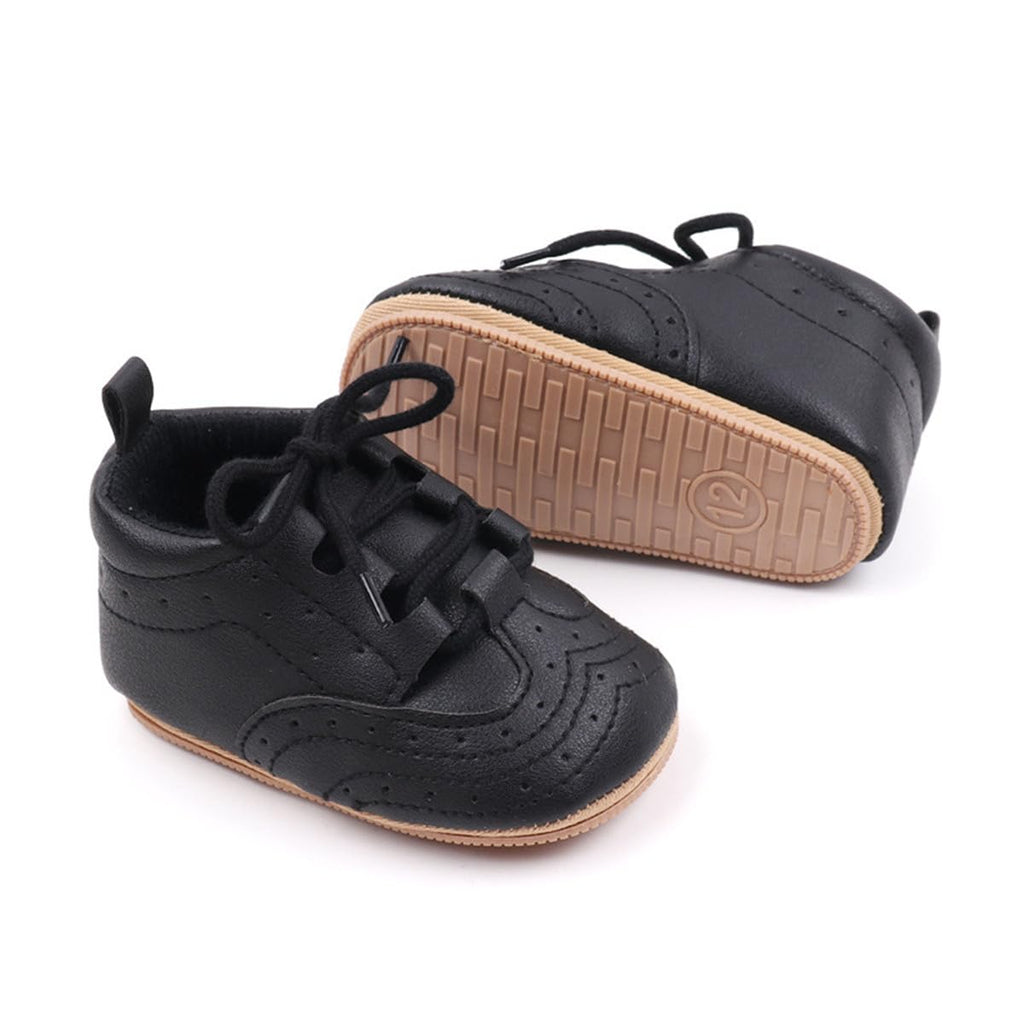 HsdsBebe Baby Boys Girls Oxford Shoes PU Leather Soft Rubber Sole Sneakers Anti-Slip Toddler Ankle Boots Infant Walking Shoes Moccasins